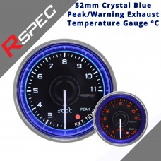 RSPEC 52mm Crystal Blue Peak/Warning Exhaust Temperature Gauge °C Carr Gauge